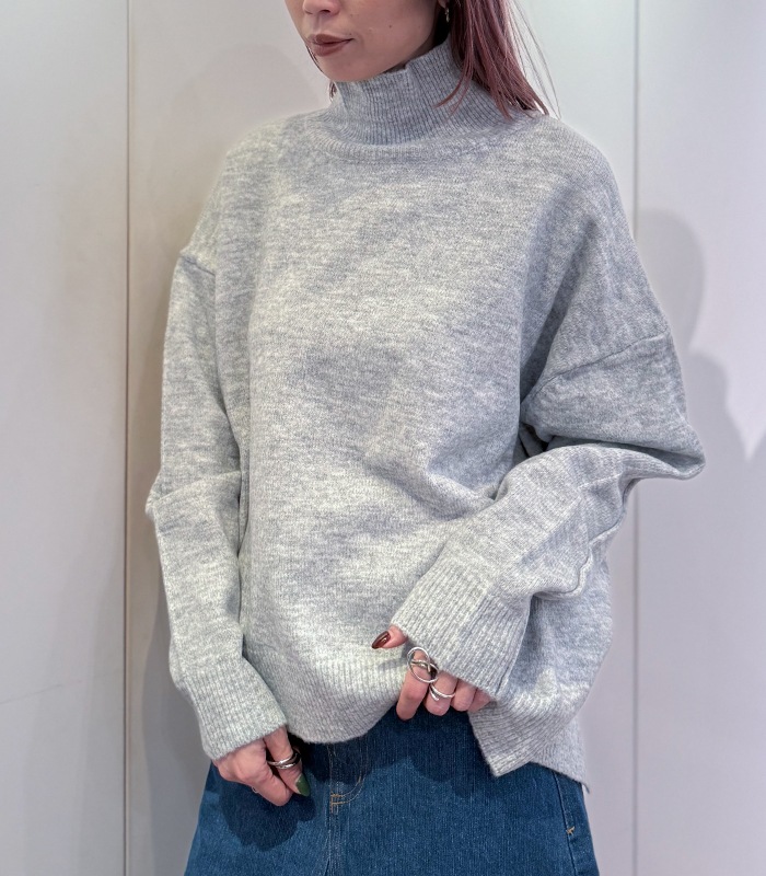 【MICALLE MICALLE】サイドスリットタートルネックプルオーバーニット★M909-550T(MRH113NAD)
