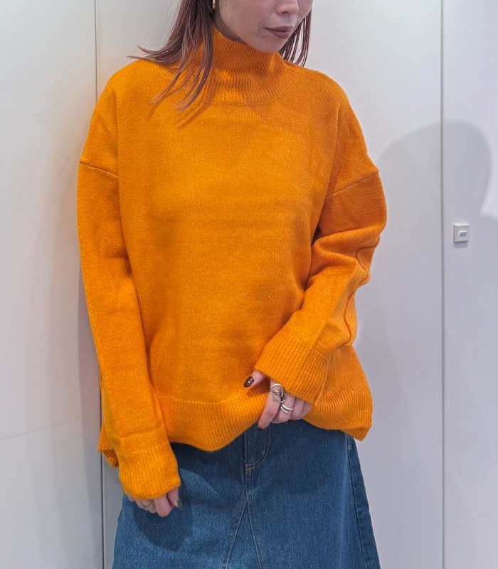 【MICALLE MICALLE】サイドスリットタートルネックプルオーバーニット★M909-550T(MRH113NAD)