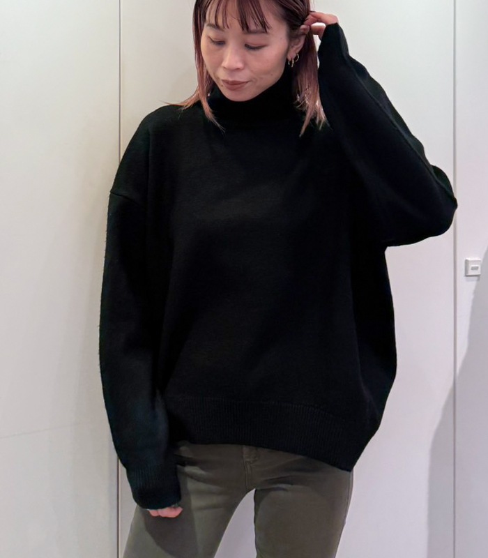 【MICALLE MICALLE】サイドスリットタートルネックプルオーバーニット★M909-550T(MRH113NAD)