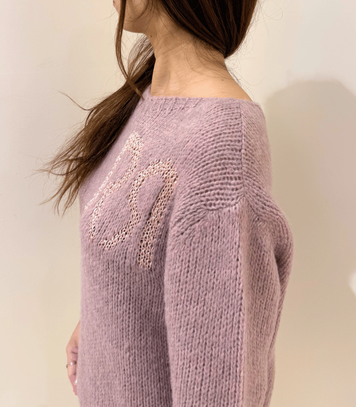 【Rinascimento】ラメロゴプルオーバーニット★ITRIN11949