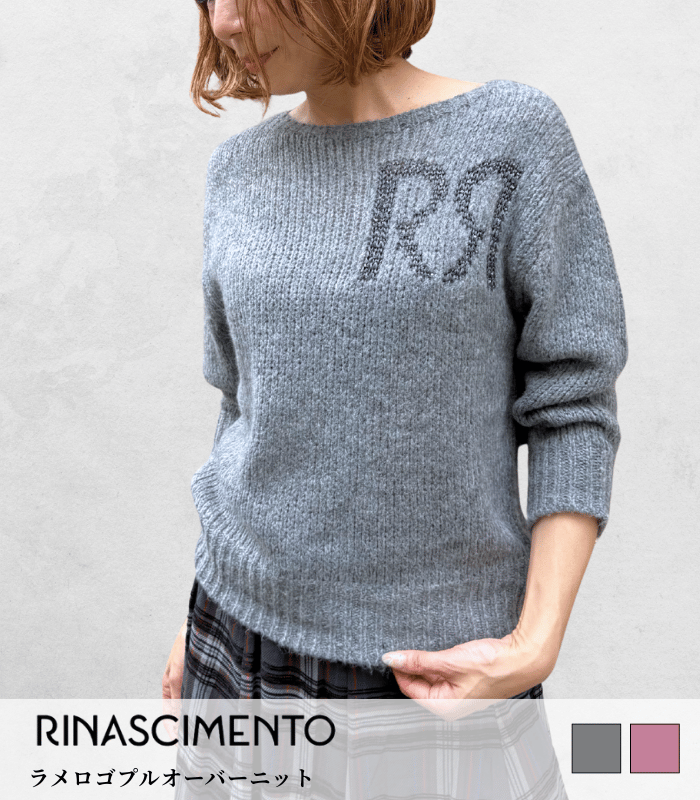 【Rinascimento】ラメロゴプルオーバーニット★ITRIN11949