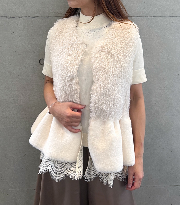MoNiLE】3wayペプラムファーベスト☆40273 | WEAR,アウター | DESERT ROSE