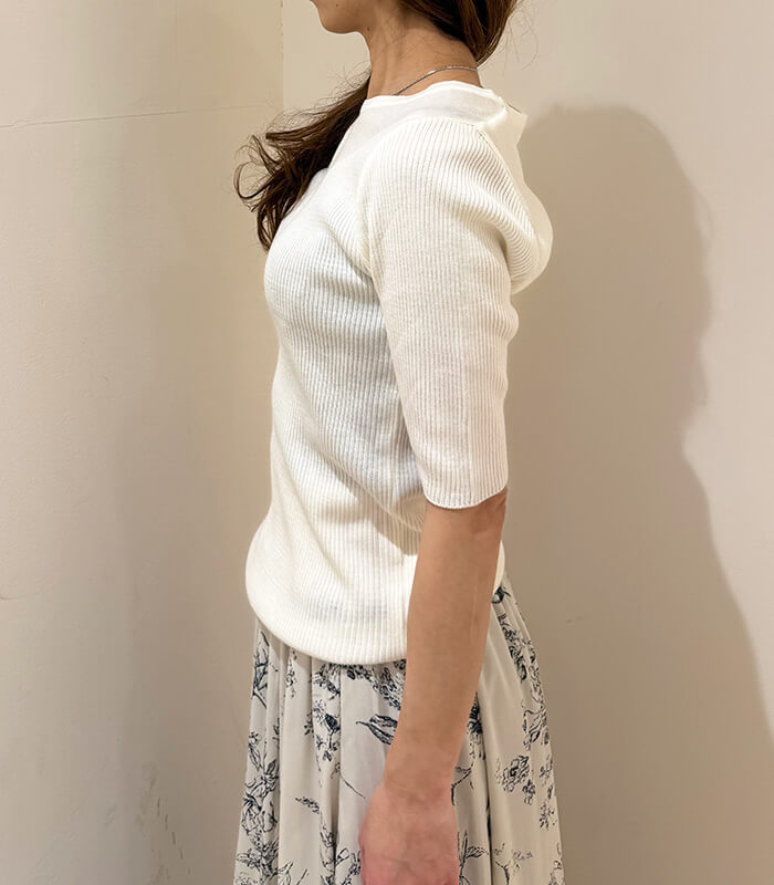 【SALE】【Desert Rose】デコルテメッシュ切替リブニット▼BDKT-62