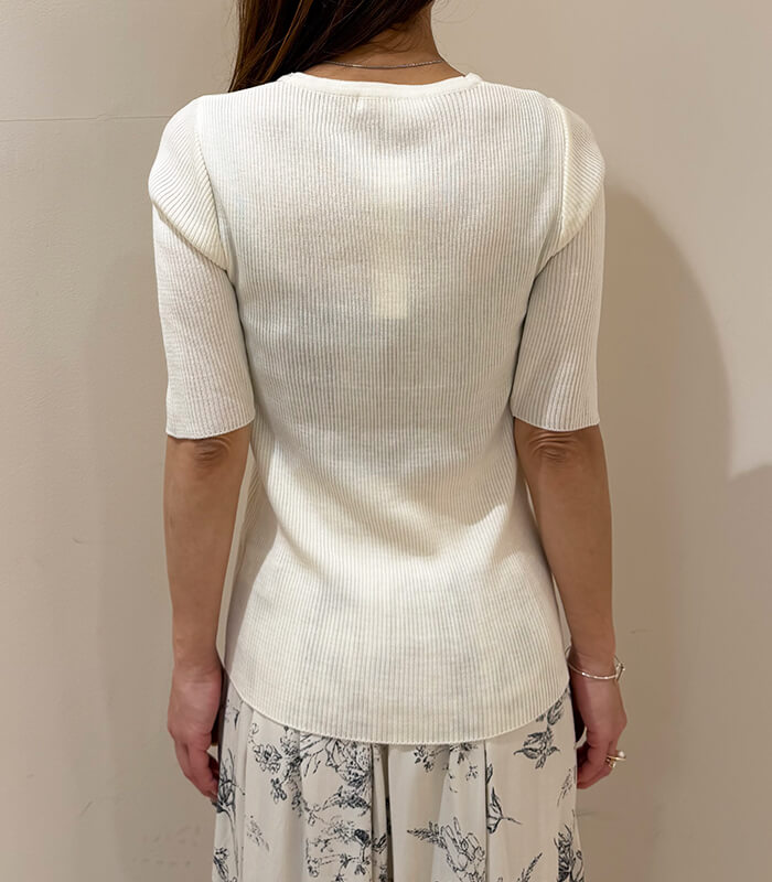 【SALE】【Desert Rose】デコルテメッシュ切替リブニット▼BDKT-62