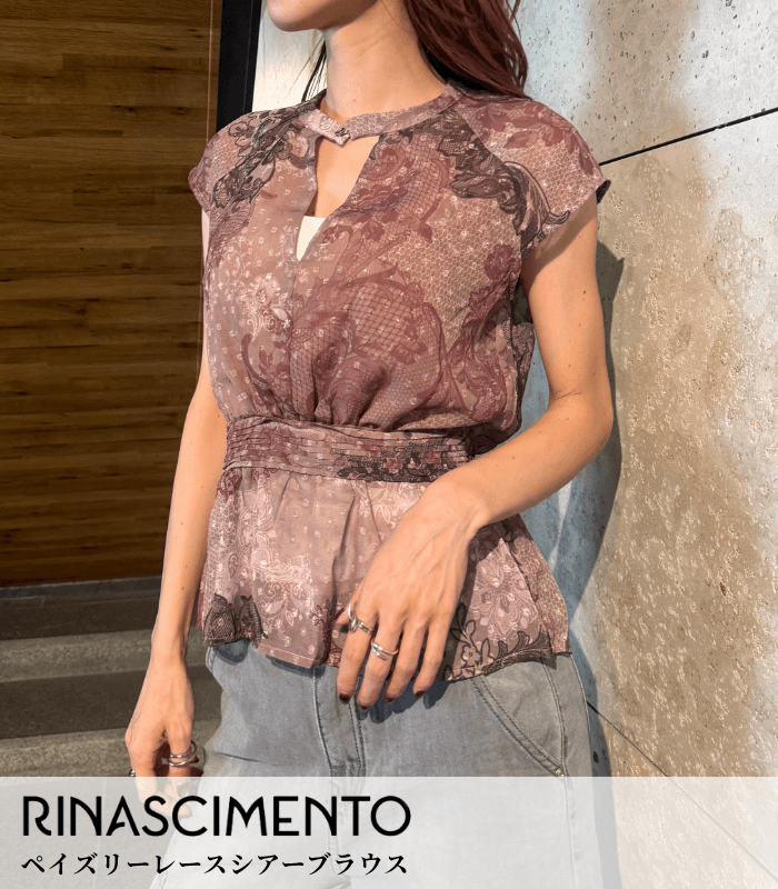【RINASCIMENTO】ペイズリーレースシアーブラウス★ITRIN130680