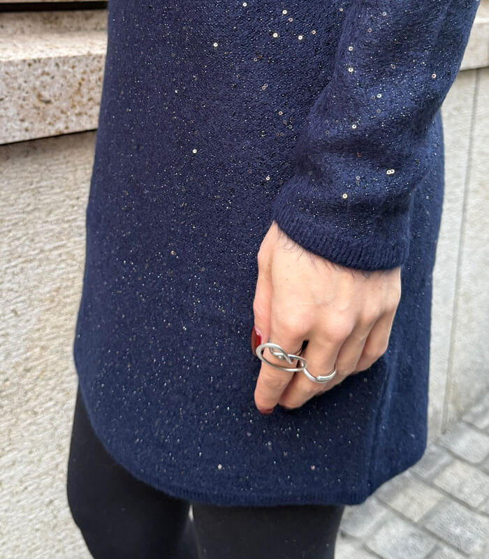 【GAUDI】タートルネックラメニットワンピース★IT521FD13011