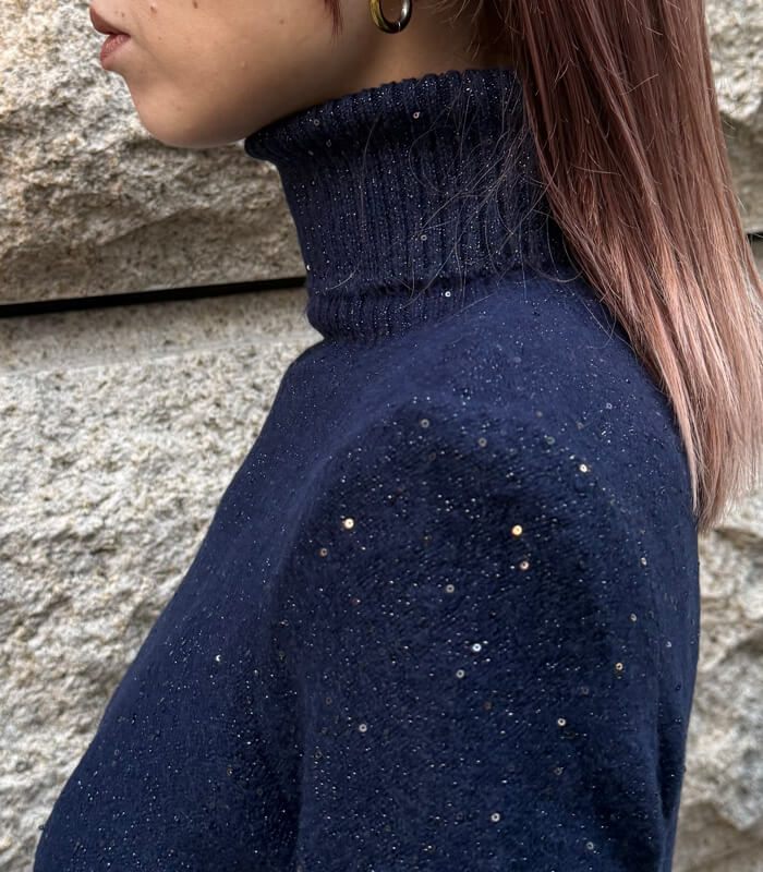 【GAUDI】タートルネックラメニットワンピース★IT521FD13011