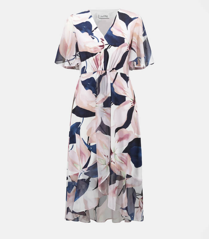【10%OFF】RoujeParis花びら柄ラップドレスサイズ36 Joseph Ribkoff】花柄ベルト付きラップドレス☆IT262713 | WEAR