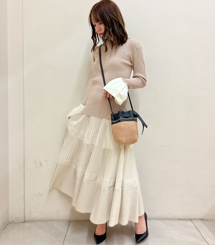 SALE】【ROBERTA GANDOLFI】レザーコンビショルダーカゴバッグ