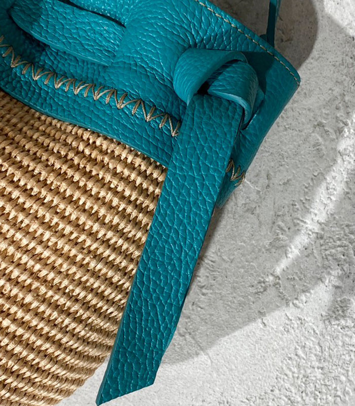 SALE】【ROBERTA GANDOLFI】レザーコンビショルダーカゴバッグ