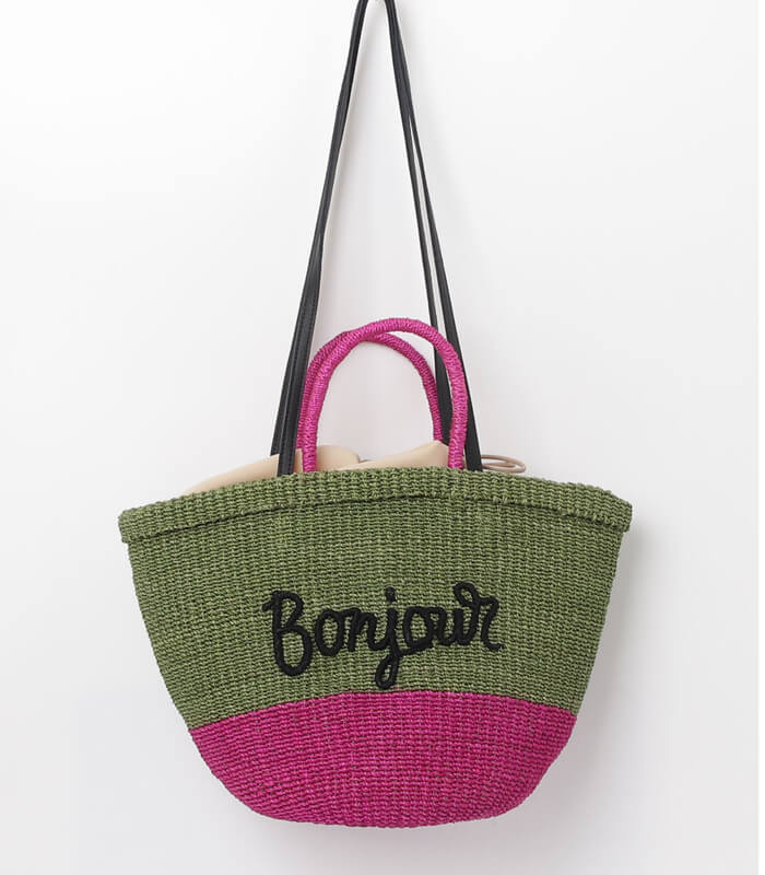 a-jolie】メッセージロゴカゴバッグ(Bonjour)SIM25-SS03 | BAG