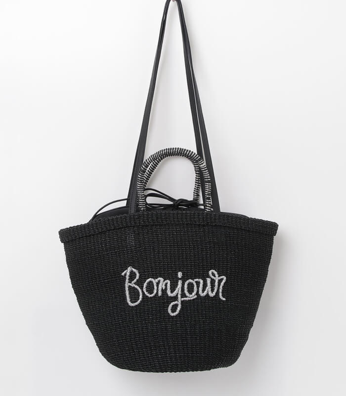 a-jolie】メッセージロゴカゴバッグ(Bonjour)SIM25-SS03 | BAG
