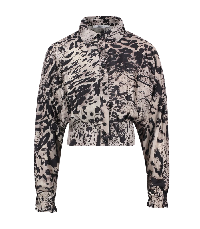 【GAUDI】アニマル柄フェミニンショート丈ブラウス★IT521FD45028