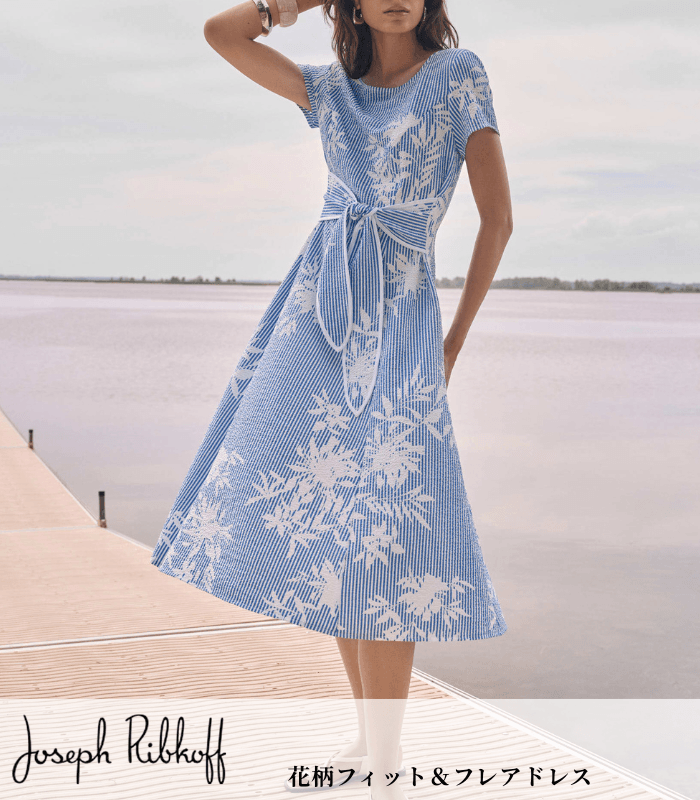 sugarフラワープリントフィット＆フレアドレス Joseph Ribkoff】花柄フィット＆フレアドレス☆IT262191 | WEAR