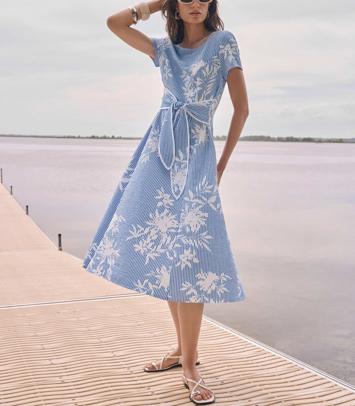 sugarフラワープリントフィット＆フレアドレス Joseph Ribkoff】花柄フィット＆フレアドレス☆IT262191 | WEAR