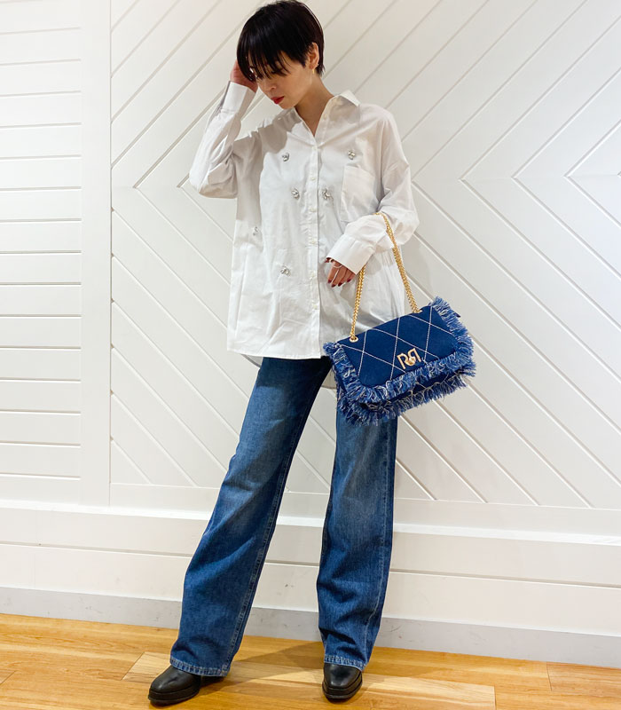 【SALE】【Rinascimento】ビジューデザインシャツ●☆RIN117719