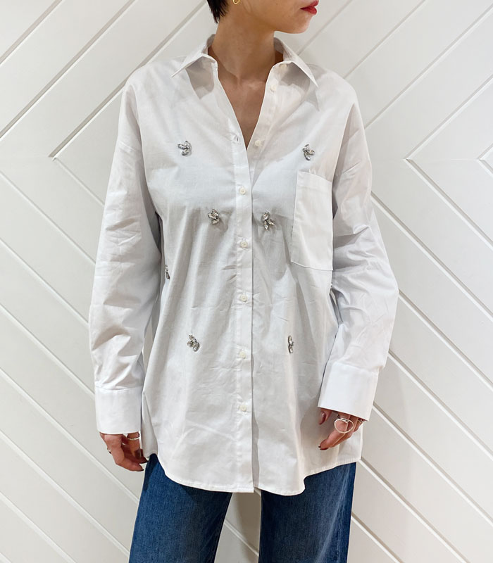 【SALE】【Rinascimento】ビジューデザインシャツ●☆RIN117719