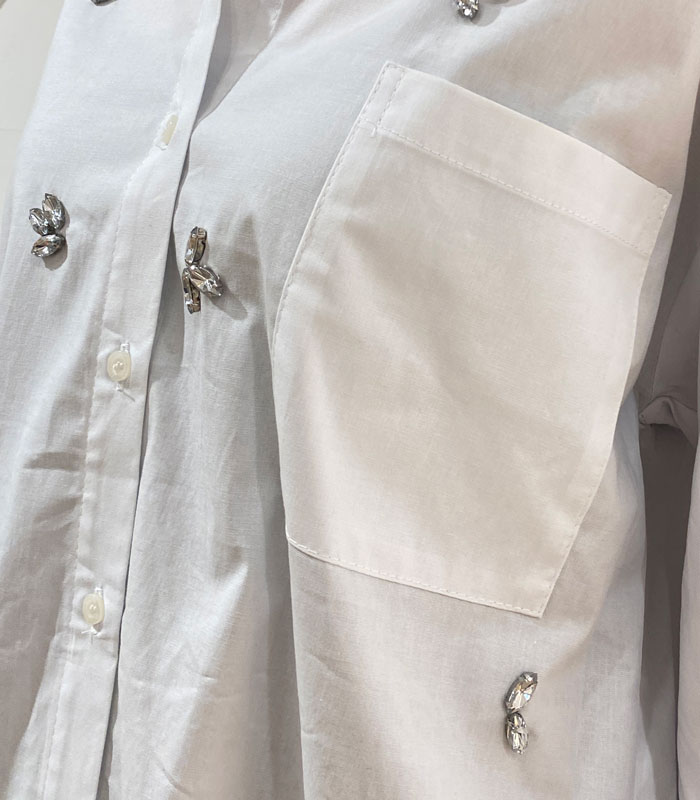 【SALE】【Rinascimento】ビジューデザインシャツ●☆RIN117719