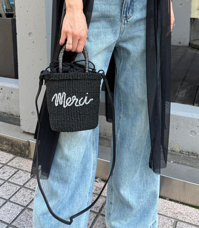 【a-jolie】メッセージロゴカゴバッグ(MERCI)★☆SIM25-SS04