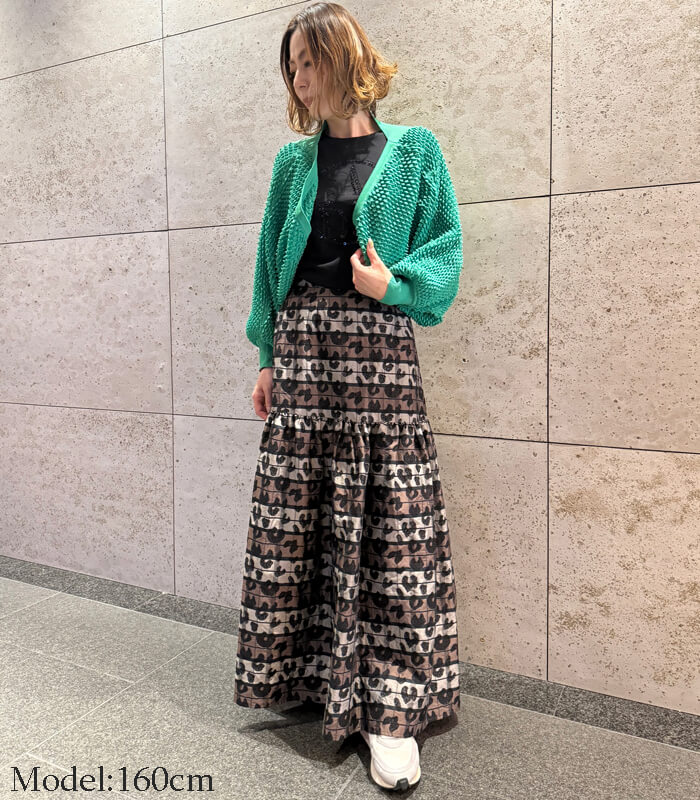 【DOUBLE STANDARD CLOTHING 】ヒョウ柄ボーダースカート★☆0202-450-253