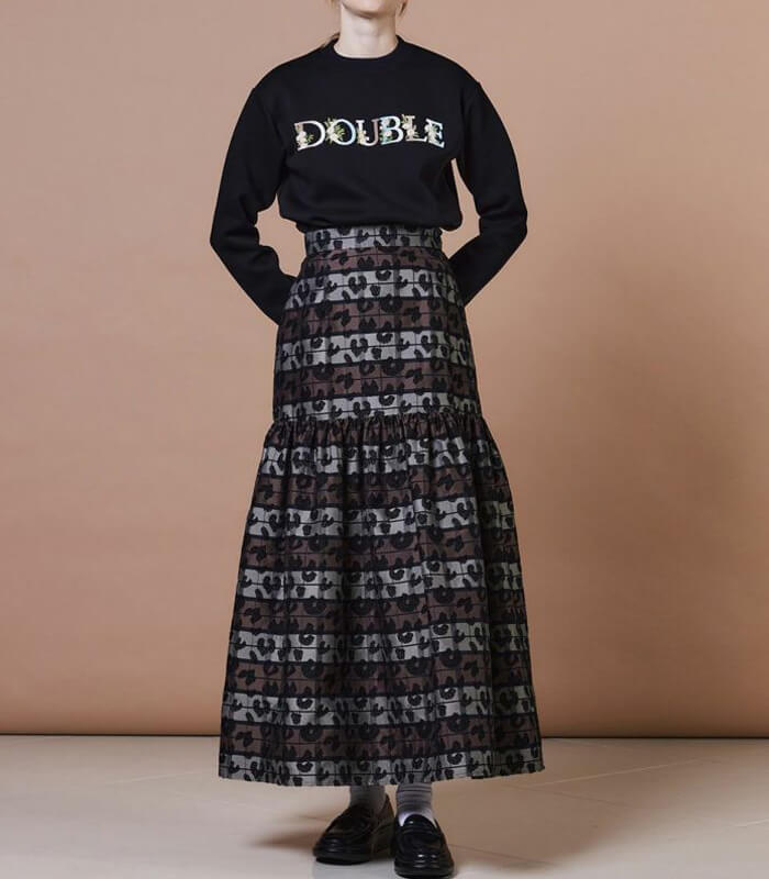 【DOUBLE STANDARD CLOTHING 】ヒョウ柄ボーダースカート★☆0202-450-253