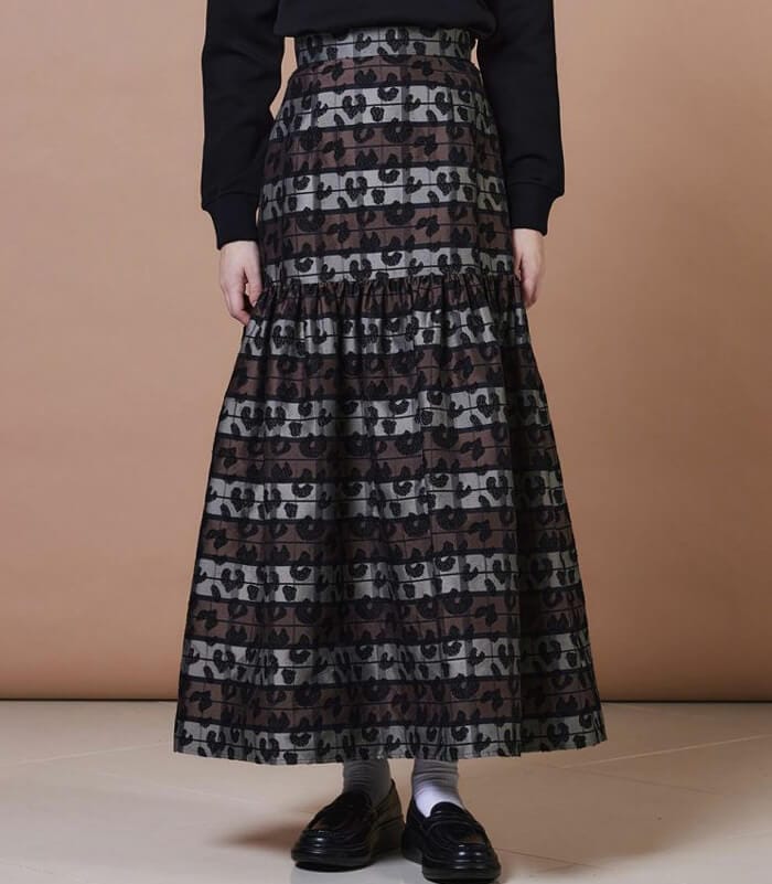 【DOUBLE STANDARD CLOTHING 】ヒョウ柄ボーダースカート★☆0202-450-253