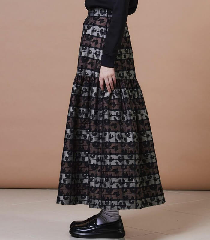 【DOUBLE STANDARD CLOTHING 】ヒョウ柄ボーダースカート★☆0202-450-253