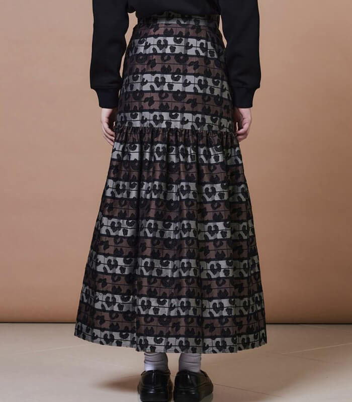 【DOUBLE STANDARD CLOTHING 】ヒョウ柄ボーダースカート★☆0202-450-253