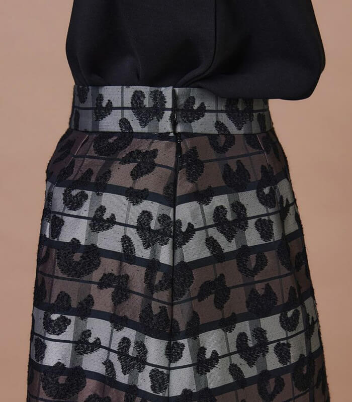 【DOUBLE STANDARD CLOTHING 】ヒョウ柄ボーダースカート★☆0202-450-253