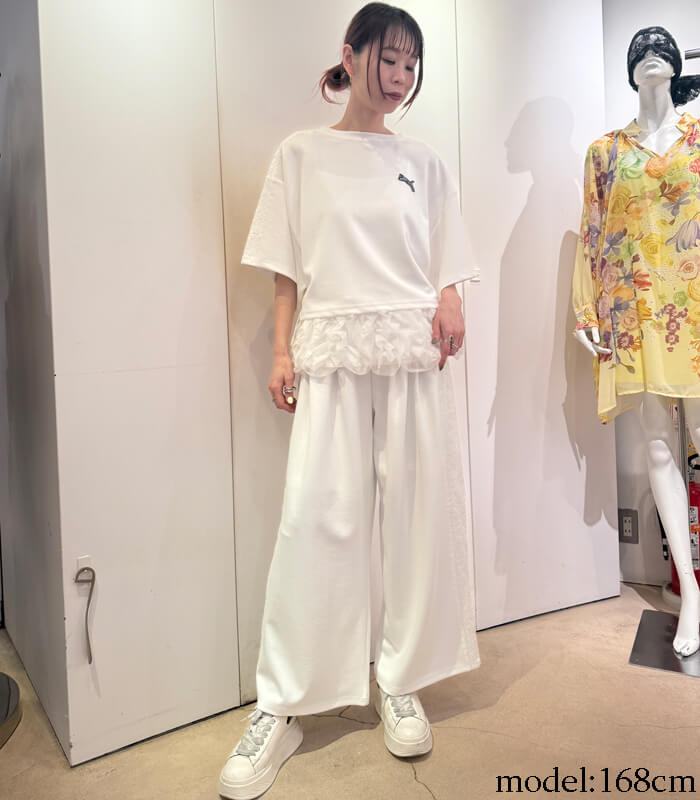 【TRANOI.】TORAレースラインワイドパンツ★☆26-0162