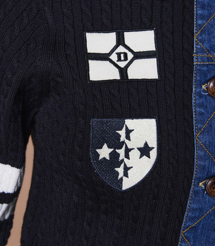【DOUBLE STANDARD CLOTHING 】ドッキングデニムニット★☆0209-540-253