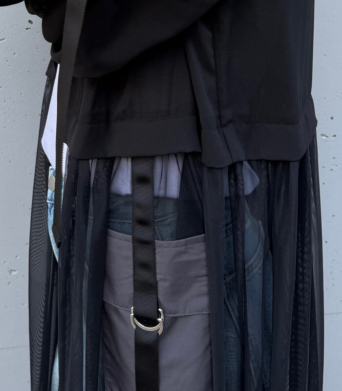 【GALENA】チュール切替ロングカーディガン★☆70050-3119