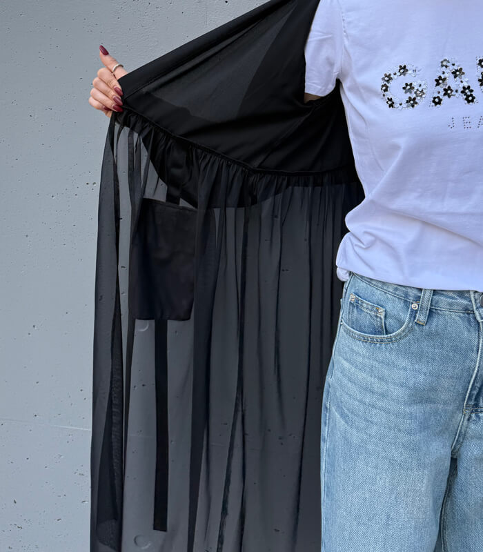 【GALENA】チュール切替ロングカーディガン★☆70050-3119