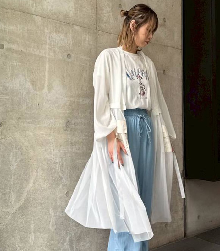 GALENA】チュール切替ロングカーディガン70050-3119 | WEAR
