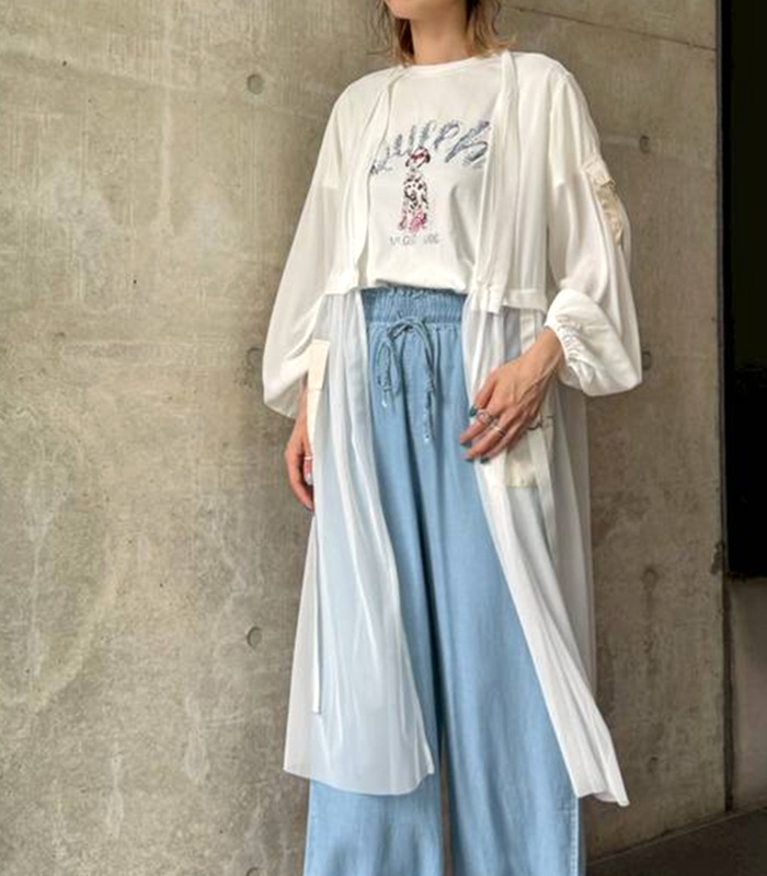 【GALENA】チュール切替ロングカーディガン★☆70050-3119