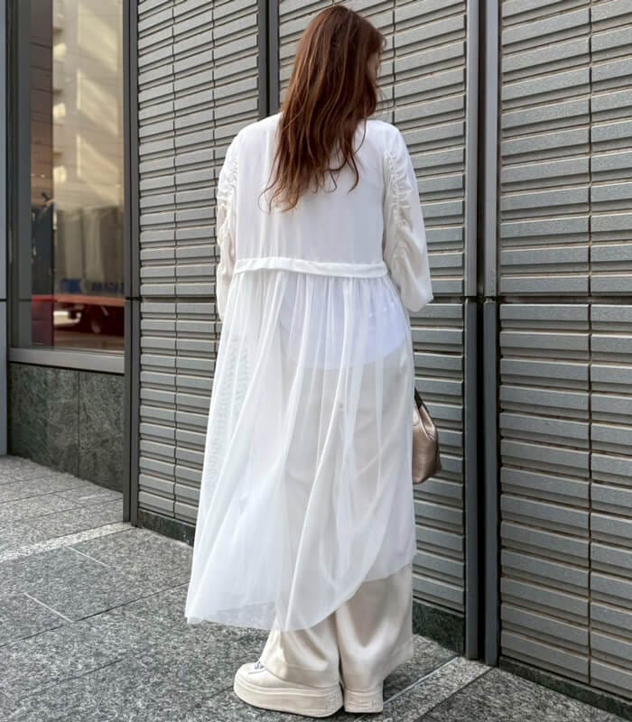 GALENA】チュール切替ロングカーディガン70050-3119 | WEAR