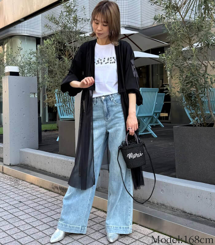 【GALENA】チュール切替ロングカーディガン★☆70050-3119