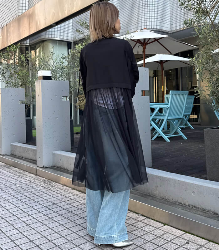 【GALENA】チュール切替ロングカーディガン★☆70050-3119