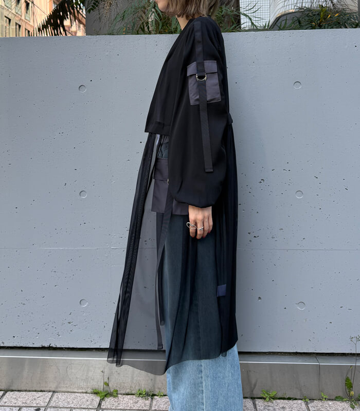 【GALENA】チュール切替ロングカーディガン★☆70050-3119