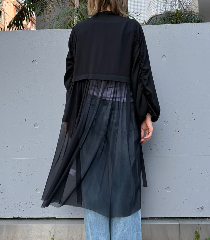 【GALENA】チュール切替ロングカーディガン★☆70050-3119