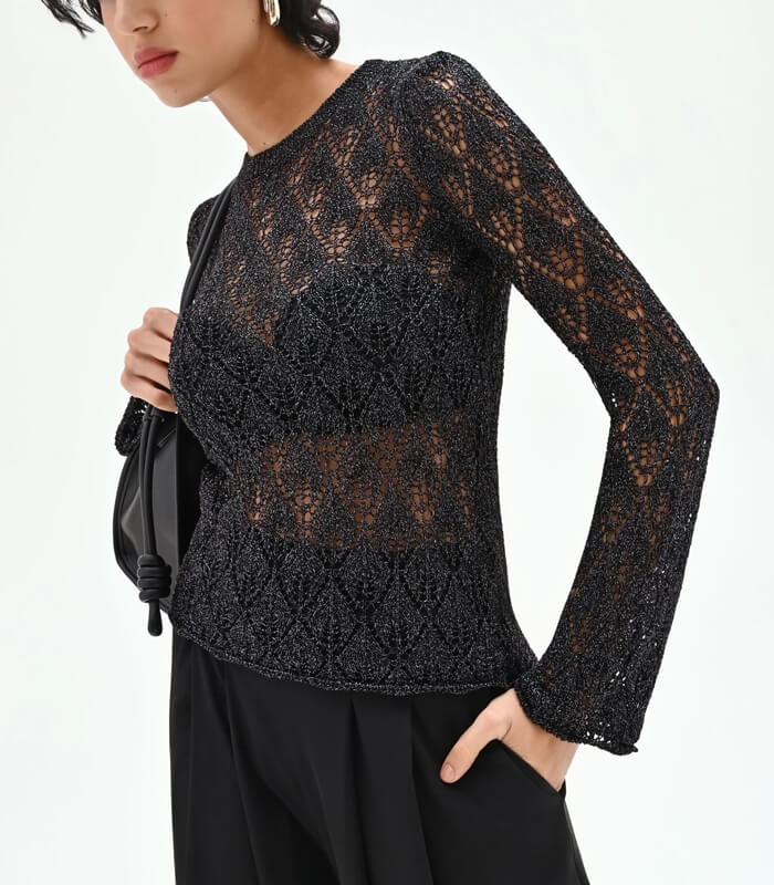 【RINASCIMENTO】ルレックスオープンニットトップ★☆ITRIN12203