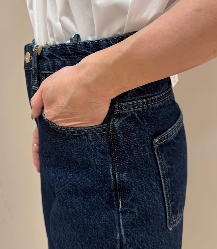 【RINASCIMENTO】ボタニカルポイントデニムパンツ★ITRIN127475