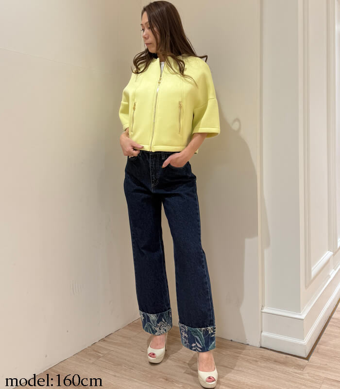 【RINASCIMENTO】ボタニカルポイントデニムパンツ★ITRIN127475