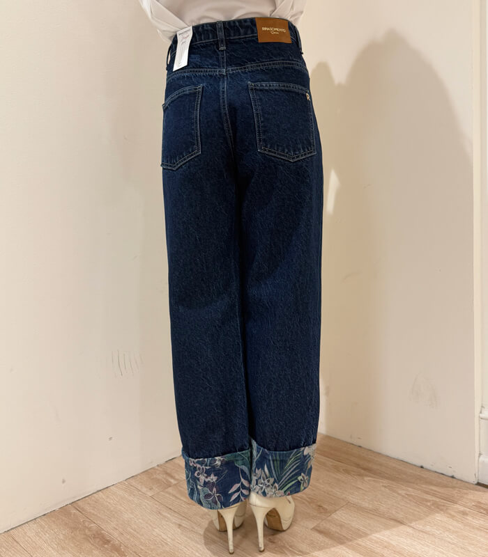 【RINASCIMENTO】ボタニカルポイントデニムパンツ★ITRIN127475