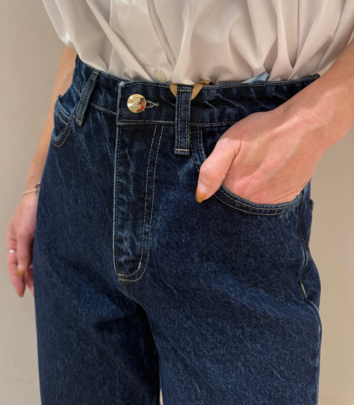 【RINASCIMENTO】ボタニカルポイントデニムパンツ★ITRIN127475