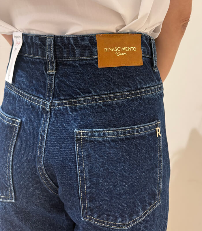 【RINASCIMENTO】ボタニカルポイントデニムパンツ★ITRIN127475