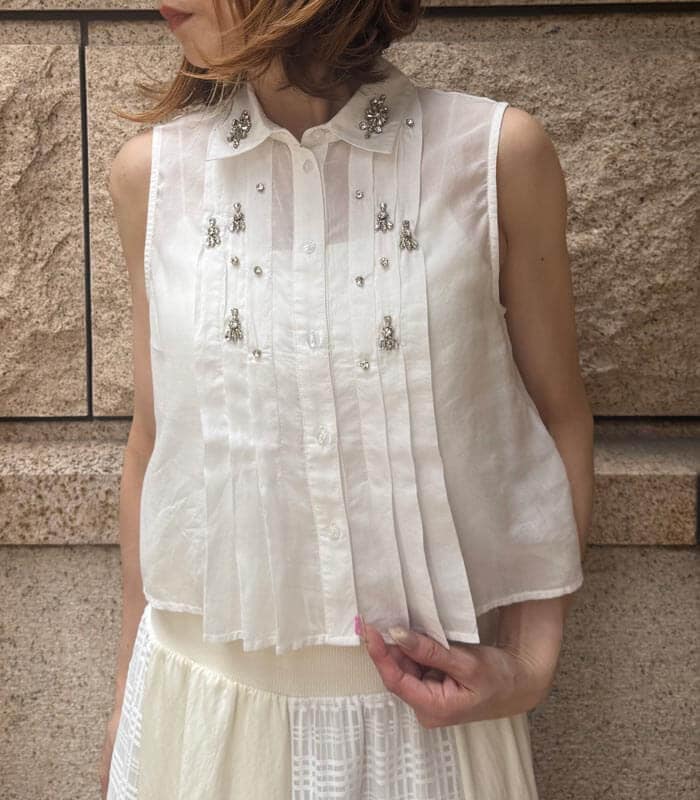 【SALE】【GAUDI】ビジューポイントノースリシャツ■IT611FD45041