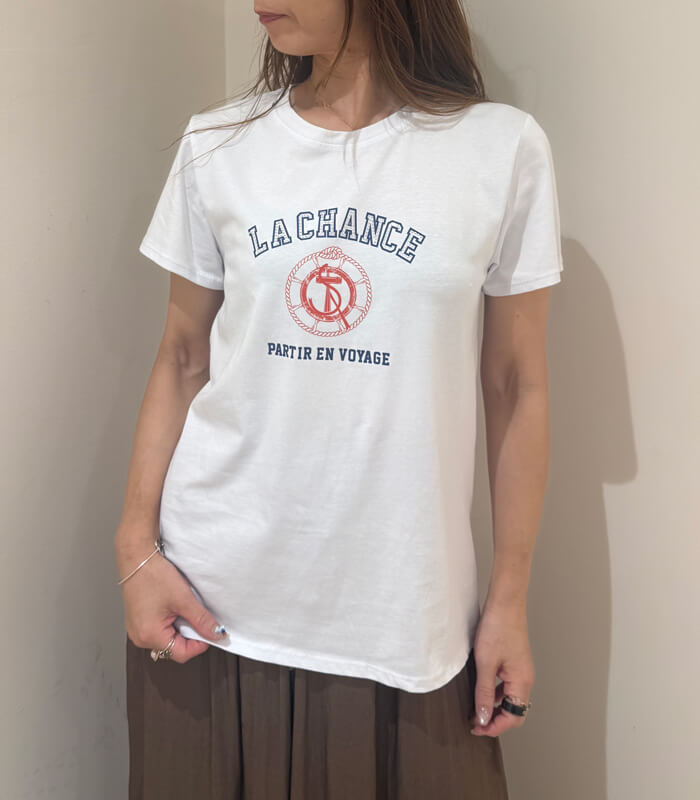 【SALE】【RINASCIMENTO】LA CHANCE カレッジロゴTシャツ▼ITRIN129255