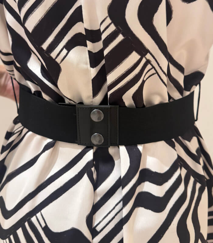 【RINASCIMENTO】幾何学柄ベルト付きカシュクールワンピース★☆ITRIN127842