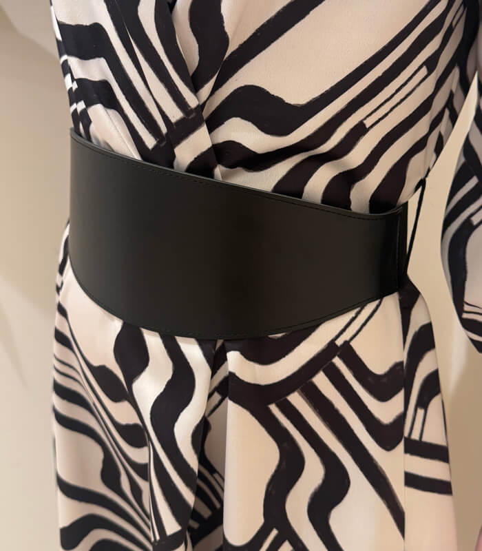 【RINASCIMENTO】幾何学柄ベルト付きカシュクールワンピース★☆ITRIN127842